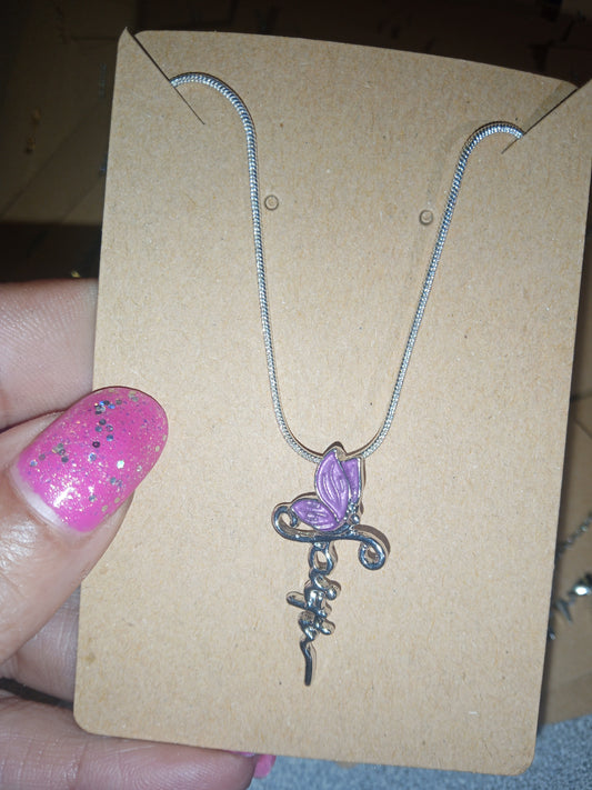 Purple faith necklace