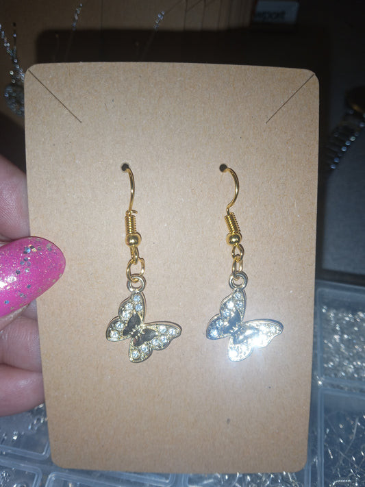 Gold butterfly earrings 🦋