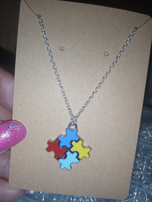Autism awareness puzzle 🧩 necklace